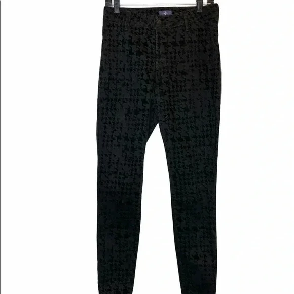 NYDJ Black Houndstooth Velvet Twill Pants - Picture 5 of 12